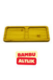 2 Bölmeli Bambu Yağdanlık Sirkelik Bardaklık 10 cm x 19,5 cm Altlık Dikdörtgen Altlığı