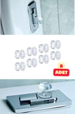 8 Adet Dolap Çekmece Kristal Tasarımlı Tutacak Set Pratik Yapışkanlı Mobilya Kulpu Buton Tutacağı