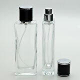 20 ADET BOŞ CAM PARFÜM ŞİŞE, 50 ML, TOWER DİKDÖRTGEN MODEL, ŞEFFAF