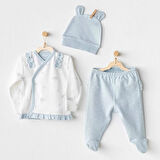 Cuddly Bunny Bear 3'lü Zıbın Set Blue