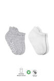 2'li Sneakers Kaymaz Basic Penye Çorap Bs20103 Gri Beyaz