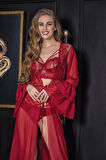 Transparan Bralet String Takım Bordo (brf31632)