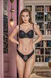 Simli Straplez Lotus Sütyen Ve Slip Külot Takım Siyah (brf31541)