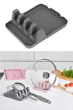 Tencere Kapak Tutucu & Kepçe Kaşık Altlığı Ve Tabaklık Kurutmalık Tabak Organizer 2’li Set