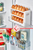 Flosoft 30’lu Yumurta Organizer ve 3 Adet Asılabilir Buzdolabı Düzenleyici Set