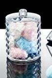 Flosoft Diamond 3’lü Pamuk Organizer, Disk Pamukluk Makyaj Pamukluğu Kulak Çubukluğu 3’lü Set