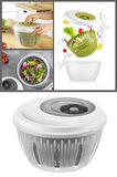 Flora Pratik Salata ve Sebze Kurutucu 4,5 Litre, Meyve Sebze Marul Yeşillik Yıkama Kurutma Kabı Antrasit