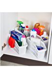 Flosoft 4 Adet Buzdolabı Sepeti, Mutfak Banyo Dolap İçi Düzenleyici Organizer 4’lü Set (13x30x15cm)
