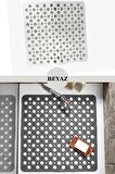 Kare Vantuzlu Banyo ve Duş Kaydırmazı, Küvet İçi Duşakabin Kaydırmaz Banyo Paspası 54x54cm BEYAZ