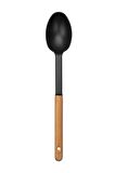 Ahşap Saplı 5’li Servis Seti, Kepçe Kaşık Kevgir Spatula Ezici Set (Yağda Kullanıma Uygun Değildir)