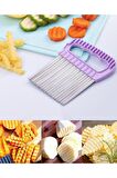 Flosoft Metal Spatula Hamur Kesici Kazıyıcı ve Cips Doğrayıcı, Sebze Meyve Dilimleyici 2’Lİ SET
