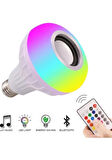 LED Hightek Gece Lambası Bluetooth Hoparlör Rgb Ledli Lamba Kumandalı Mp3 Çalar Ampul