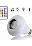 LED Hightek Gece Lambası Bluetooth Hoparlör Rgb Ledli Lamba Kumandalı Mp3 Çalar Ampul