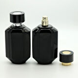 10 ADET BOŞ CAM PARFÜM ŞİŞE, 100 ML, KARE MODEL, SİYAH