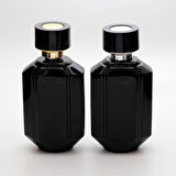 10 ADET BOŞ CAM PARFÜM ŞİŞE, 100 ML, KARE MODEL, SİYAH