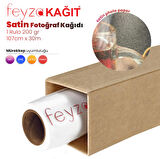 PlotterSarf® Microporous (Satin) Yarı Mat Fotoğraf Kağıdı Waterprof 200gr 107cm x30mt (1 Rulo)