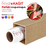 Feyza Kağıt® Microporous (Glossy) Parlak Fotoğraf Kağıdı Waterprof 260gr 152cm x30mt (1 Rulo)