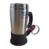 Gross 12 Volt Araç Termosu  Ketil Su Isıtıcı Termos 500 ML Krom