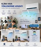Kenly Filtreli Klima Hava Yönlendirme Aparatı Dekoratif Hava Deflektörü Temiz ve Konforlu Hava Akışı