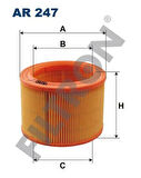 Filtron AR247 Hava Filtresi Partner Berlingo P306 Xsara XUD9 DW8 P205 P309 XUD7T Kısa Tip 1444.F5
