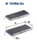 Filtron K1248A-2X Aktif Karbonlu Polen Filtresi 2li Kangoo 2008-Master III 10- 