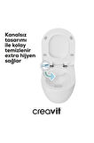FE322 Free İnci Mat Beyaz Rim-Off Asma Klozet, Creavit Duroplast Mat Beyaz Kapak