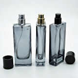 20 ADET BOŞ CAM PARFÜM ŞİŞE, 50 ML, TOWER DİKDÖRTGEN MODEL, SİYAH