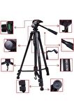 Wt-3570 170cm Profesyonel Dslr Tripod 5kg Kapasite Canon Nikon Telefon Tutuculu Bluetooth Kumanda