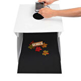 40X40CM Katlanabilir Işıklı Ürün Çekim Çadırı 80 LED İKİ Şerit LED Fotoğraf Çekim Stüdyo 4 renk fon