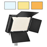 Fototek 800 Led Pro Led-800 Video Işık Panelli Kamera Işığı Youtube Video Işık iki adet Batarya + 2M Ayak