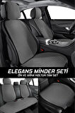 Seat Favorit UYUMLU  Cepli Terletmez Oto  Minderi Kılıfı Ön Arka Tam Set Sırtlı Başlıklı FÜME