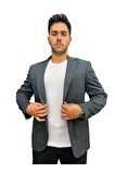 Çizgili Erkek Blazer Spor Ceket-1474