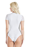 Beruflic Yarım Kol Dantelli Kadın Body 338