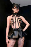 Büstiyer Ve Choker Görünümlü Şık Etek Harness - Brf998