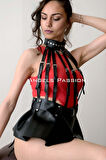 Büstiyer Etek, Büstiyer Deri Harness - Brf998