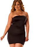 Büyük Beden Strapless Mini Elbise  Br031043