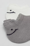 2'li Sneakers Smile Penye Çorap Bs20106 Gri Ekru