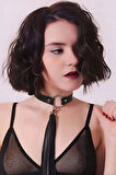 Püsküllü Deri Tasma, Deri Choker, Püskül Detaylık Şık Choker - Brf1236