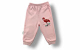 Flamingo Nakışlı Uzun Kollu Sweatli 2li Kız Bebek Takımı Ekru