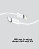 30W Type-C Lightning Hızlı Şarj Kablosu 1.2m iPhone Uyumlu