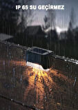 8li Paket Solar Güneş Enerjili Şarj Edilen Köşebent Merdiven Veranda Bahçe Led Lamba Siyah Solar