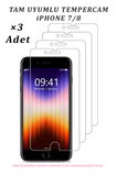 3 ADET iPhone SE1 / SE2 / SE3 MODELLERİYLE Uyumlu Temperli Cam Ekran Koruyucu Kırılmaz Cam (3 ADET)