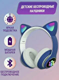  Kedi Kulak Led Işıklı Kablosuz Bluetooth Mikrofonlu Hafıza Kartı Girişli Kulaklık 