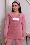 Fawn 3002 Peluş Welsoft Polar Kışlık Kadın Ev Pijama Takımı