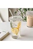 4 Adet 600 ML Mika Origami Stil Kapaklı Cam Pipetli Bardak Origami Stil Soğuk Kahve Meşrubat Bardağı