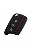 Silikon Anahtar Kılıfı Seat Skoda Vw Golf Leon Polo Ibiza Süper B Passat Tiguan Alteca Arona