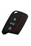 Silikon Anahtar Kılıfı Seat Skoda Vw Golf Leon Polo Ibiza Süper B Passat Tiguan Alteca Arona