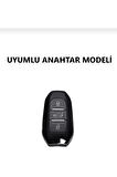 Peugeot 208 308 508 2008 3008 5008 Rifter Nano Anahtar Kılıfı Siyah Gümüş Silver Renk 1.ci Kalite
