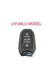 Lüx Peugeot 208 308 508 2008 3008 5008 Rifter Anahtar Koruma Kılıfı Anahtarsız Çalıştırma Beyaz Gold