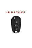 Lüx Citroen C3 C4 C5 Jumpy Elysee Nano Sustalı Anahtar Koruma Kılıfı Siyah Gold Altın Renk